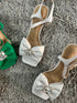 Bowknot Stone Embellished Buckle Heel